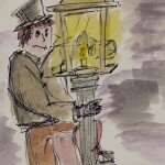 Snotty climbs his lamp post.